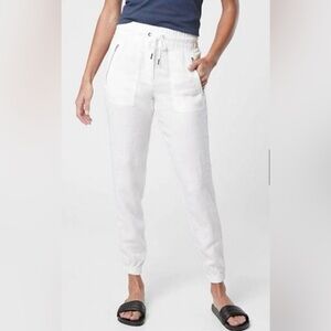 ATHLETA Cabo Linen joggers in WHITE size 8